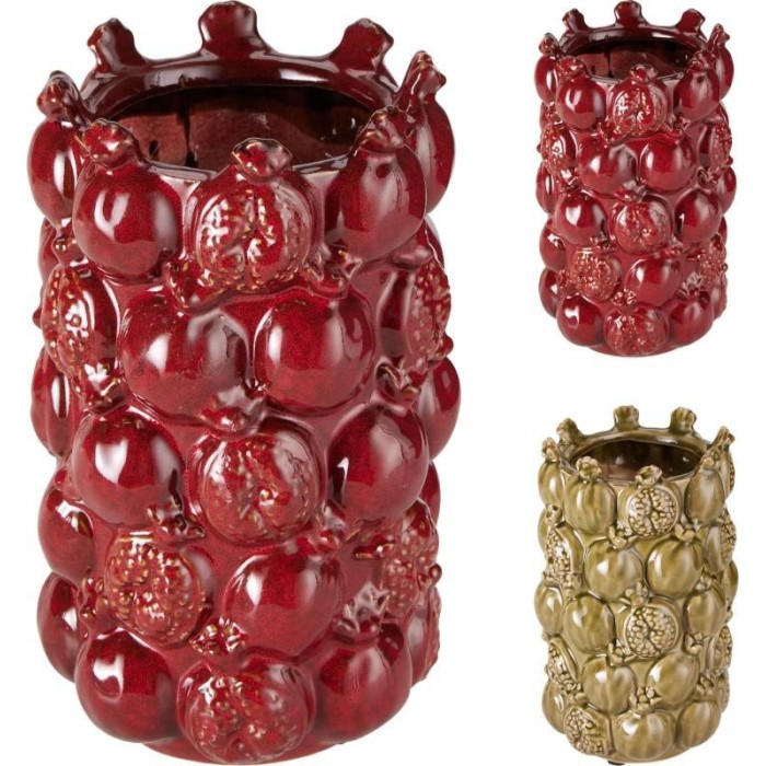VASO FORMA MELOGRANO CERAMICA 15X15X23 2 ASS.
